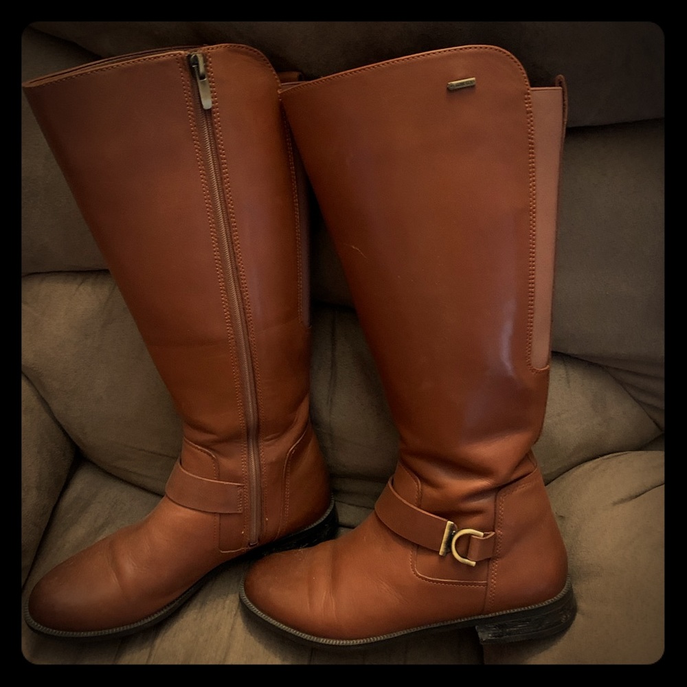 Women’s clerks knee high leather boots